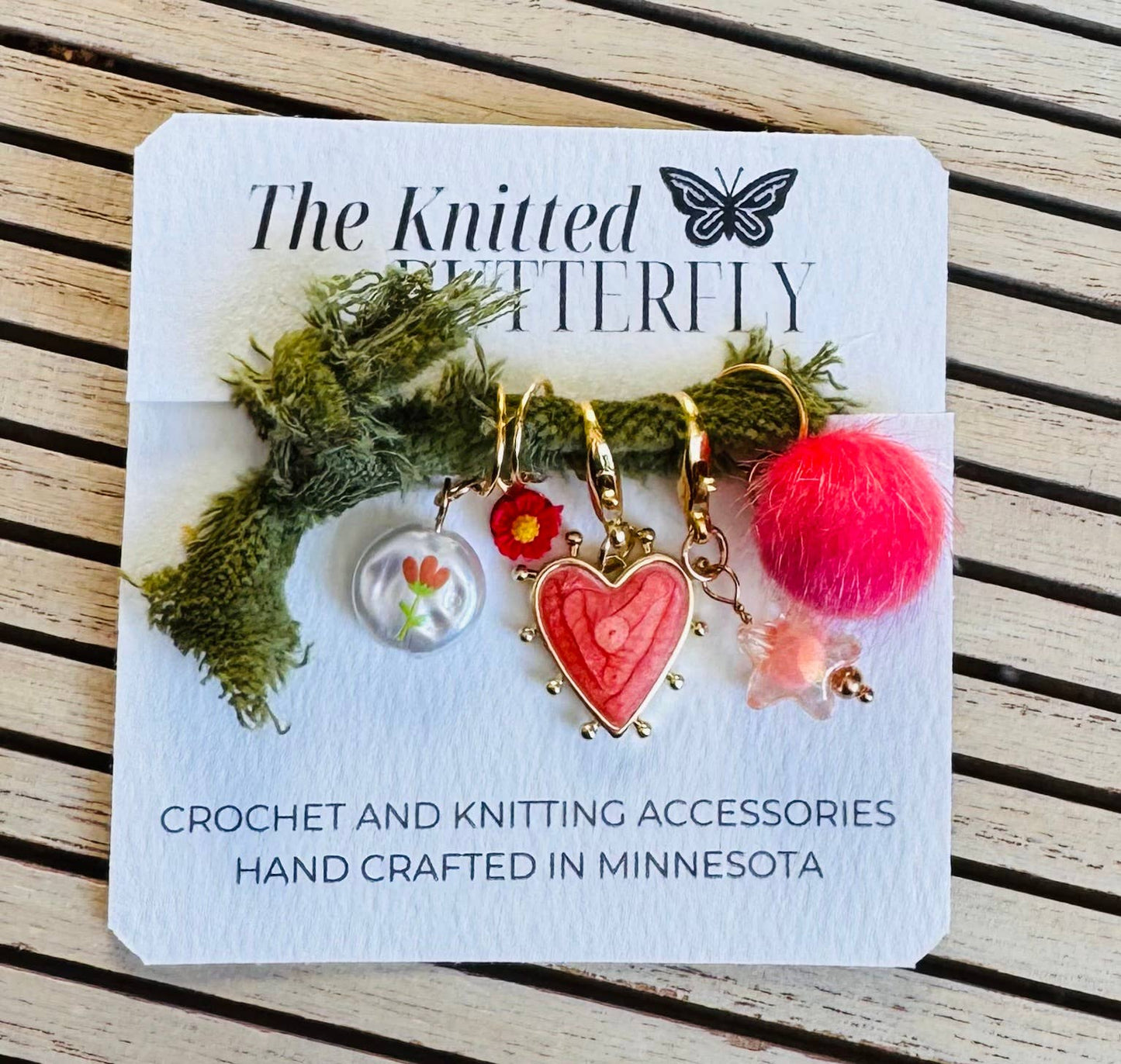 The Knitted Butterfly Dainty Little Things - Coral