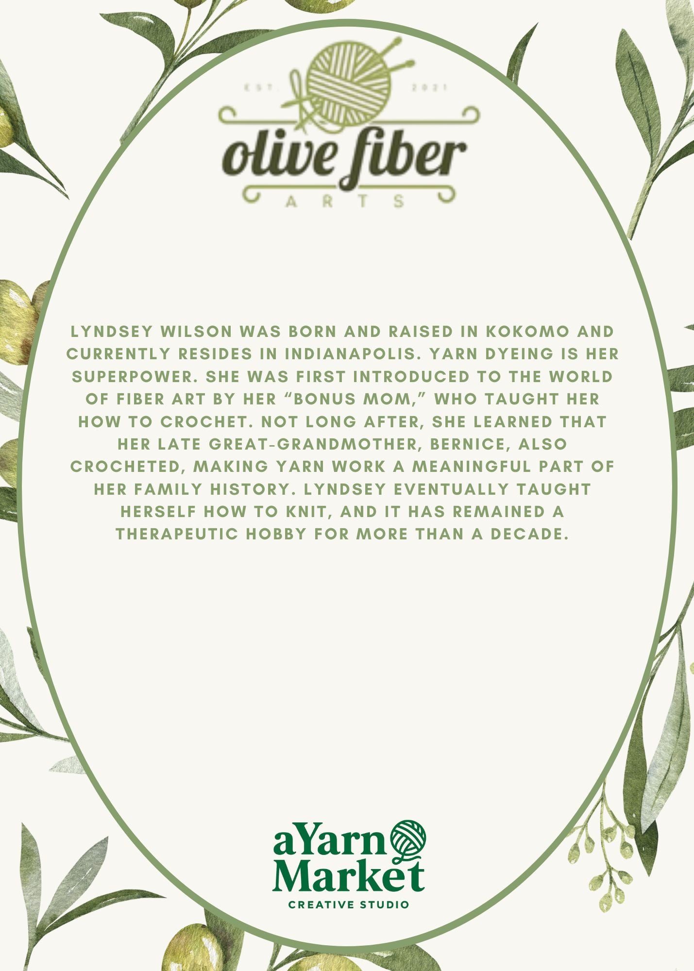 Olive Fiber Arts Trunk Show, July 18th-25th, 2026