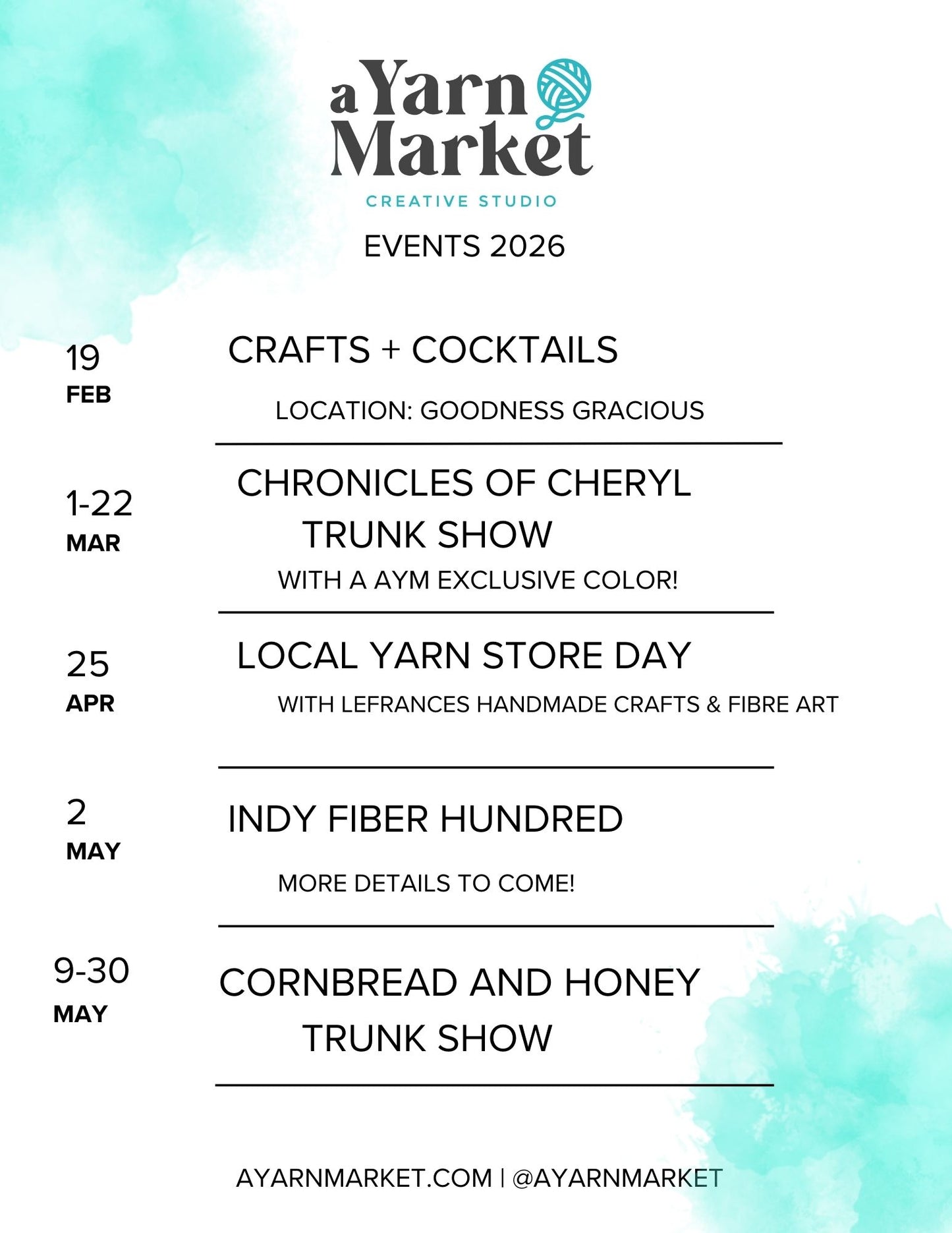 AYM Spring 2026 Calendar