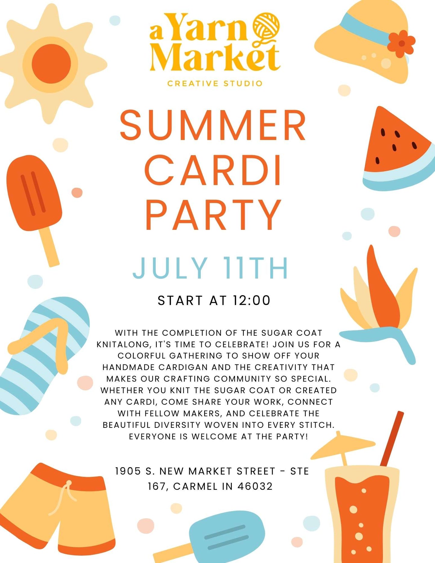 Summer Cardi Party! Saturday July 11th, 2026 12pm-2pm