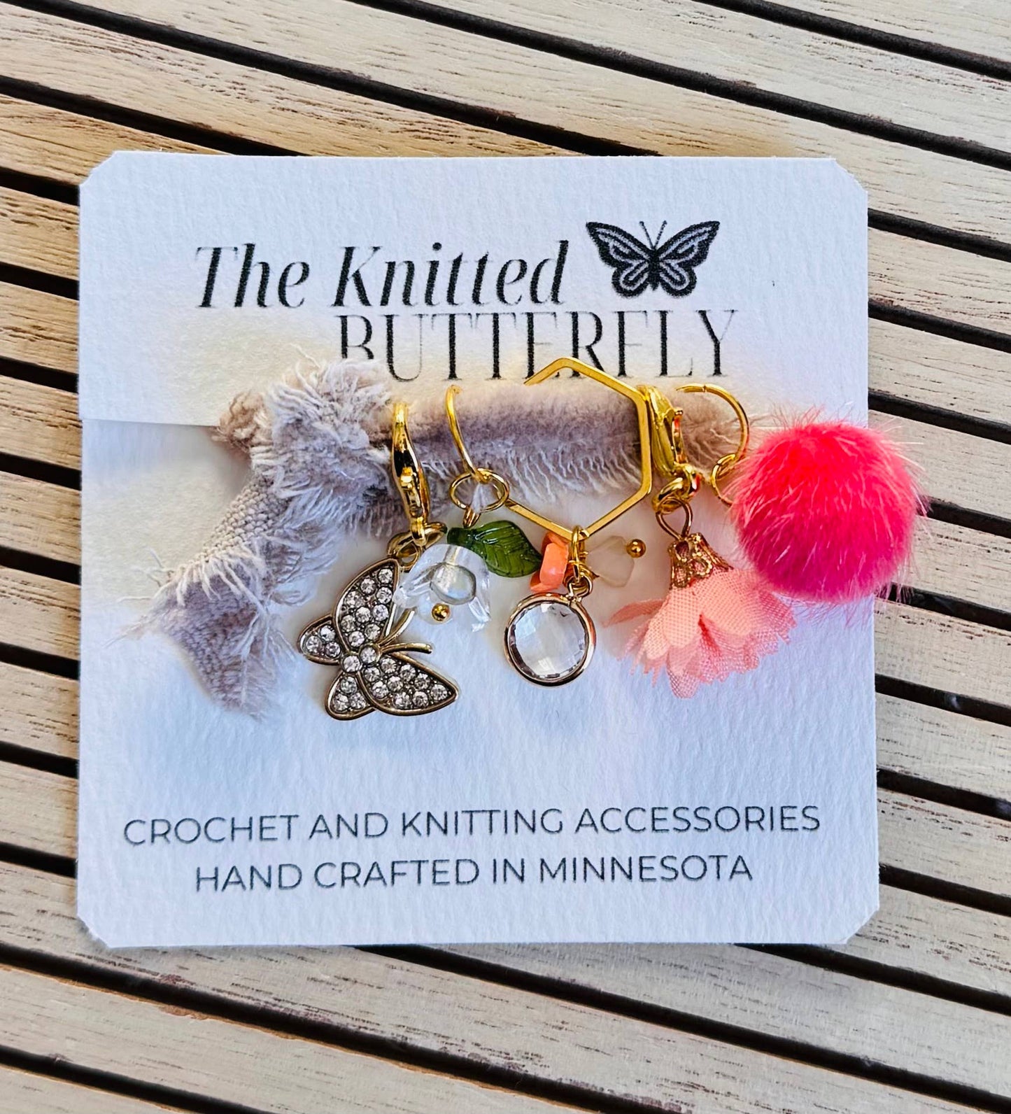 The Knitted Butterfly Flight of the Butterfly 2.0 - Coral