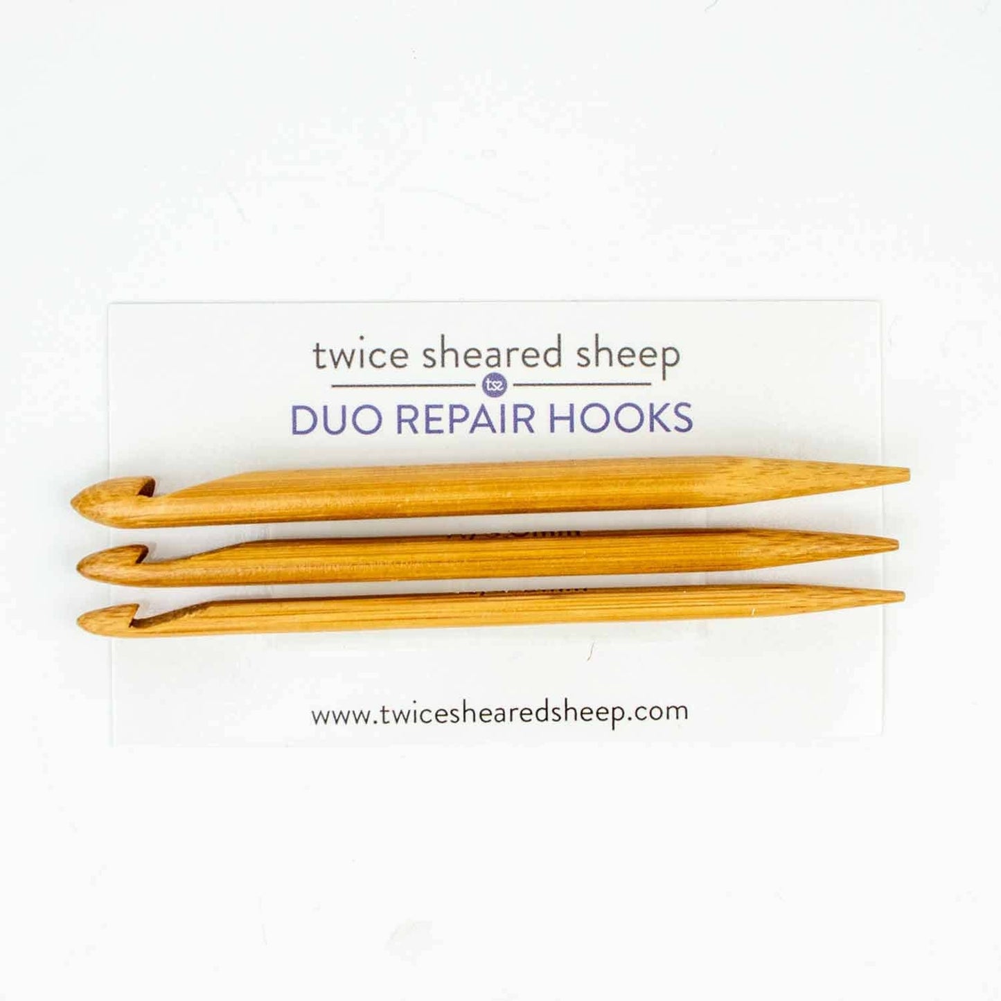 Twice Sheared Sheep: Duo Wooden Repair Hooks - Set of 3