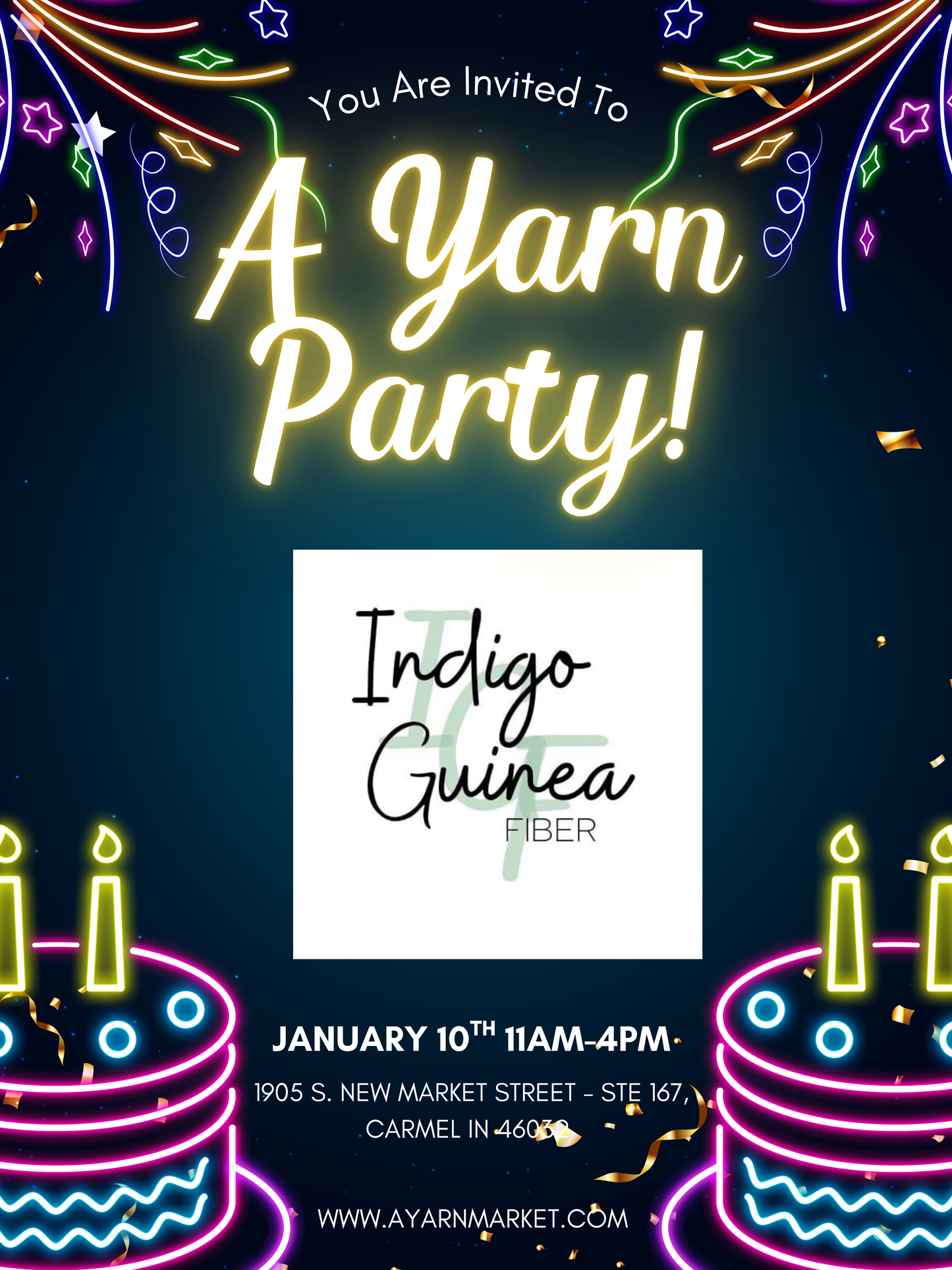 A Yarn Party - Saturday, January 10th, 2026 11:00am-4:00pm
