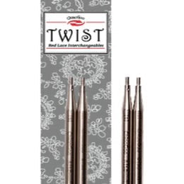 ChiaoGoo 4 Inch (1 cm) TWIST Lace Stainless Steel Knitting Needle Interchangeable Tips (All Sizes)
