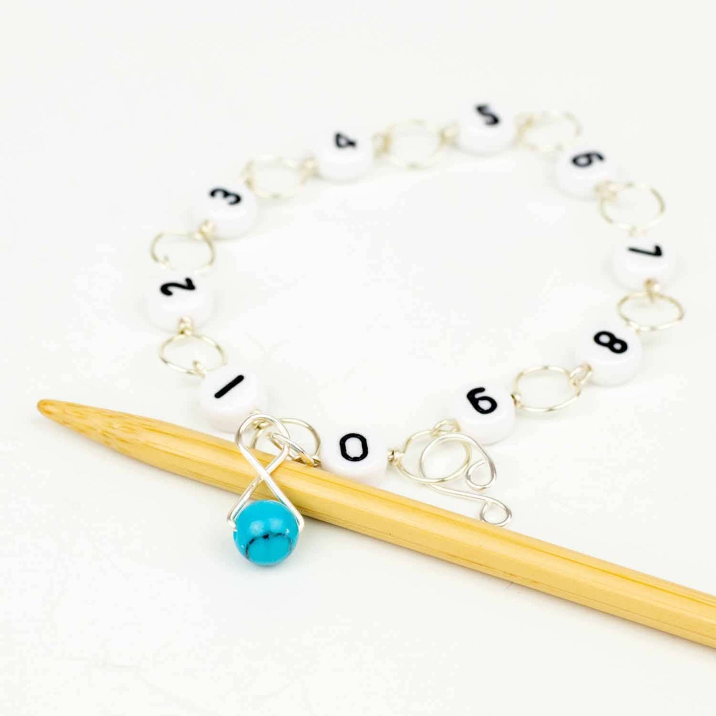 Twice Sheared Sheep: Turquoise Circle Chain Row Counter (up to US 15)