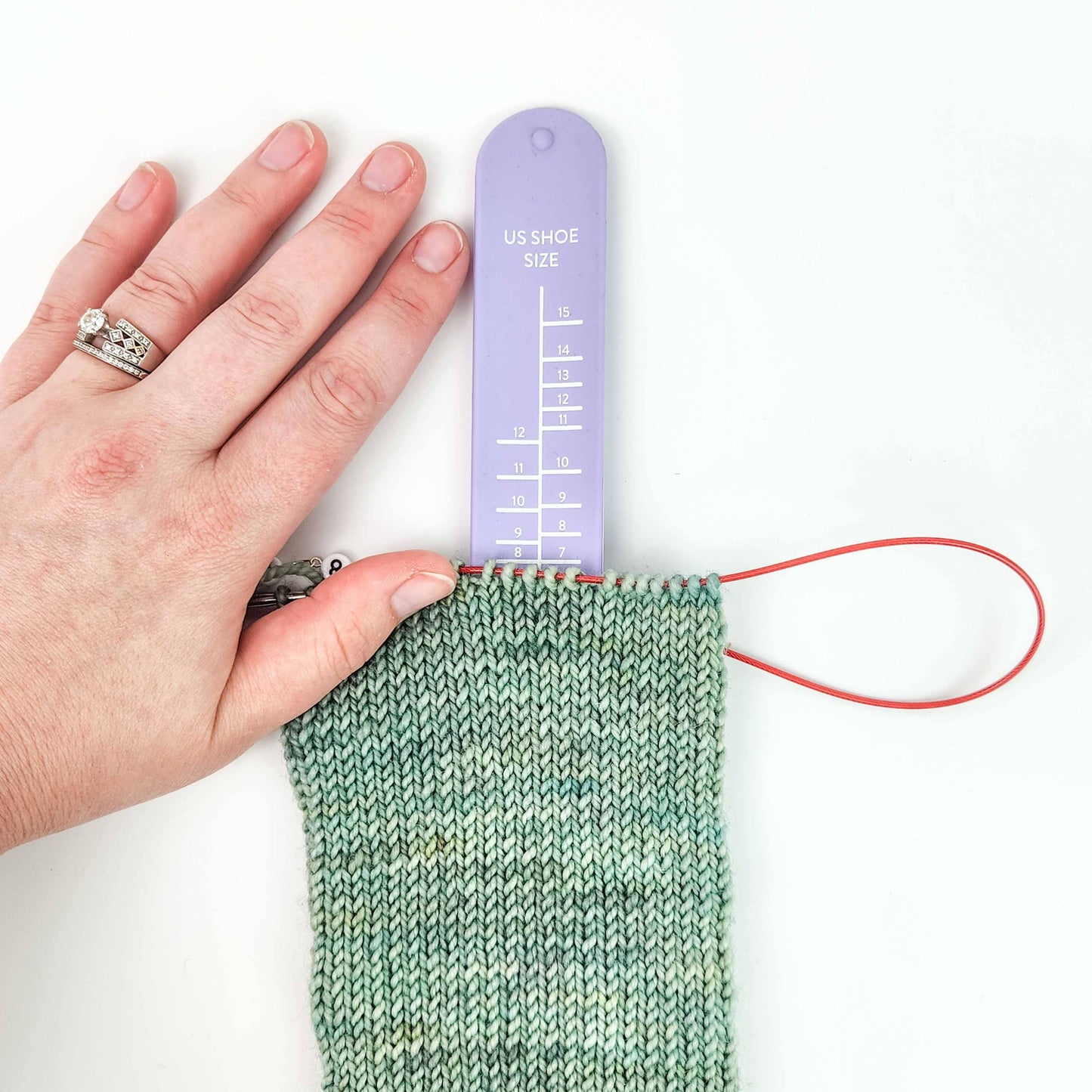 Twice Sheared Sheep: Sock Sizing Ruler - Sock Knitting Bracelet Ruler